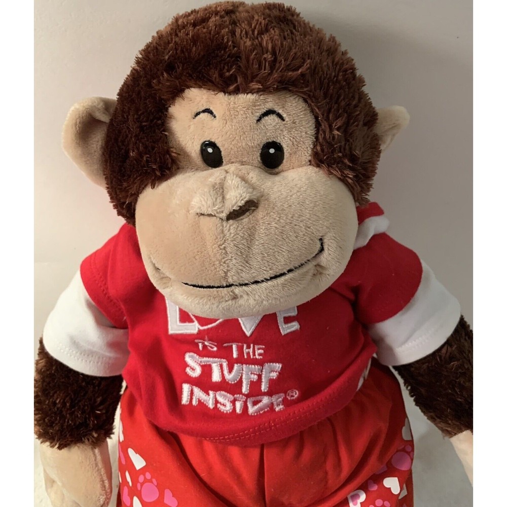 Valentine’s Build a Bear BAB Monkey Ape Chimpanzee Sound Plush Love Boxers - Picture 9 of 12